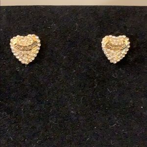 Juicy Couture rhinestone heart studs. Bling bling!